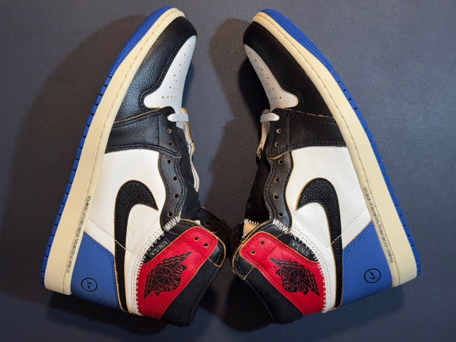 Jordan Fragment x Union LA Air Jordan 1 Retro High OG Black White Varsity Red 8