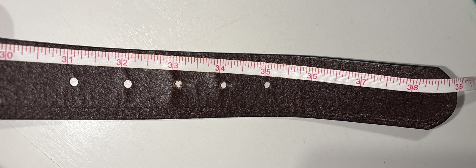 Wrangler Genuine Leather Belt Men’s M 34 Brown 3 Rows Contrast Stitching BW23352