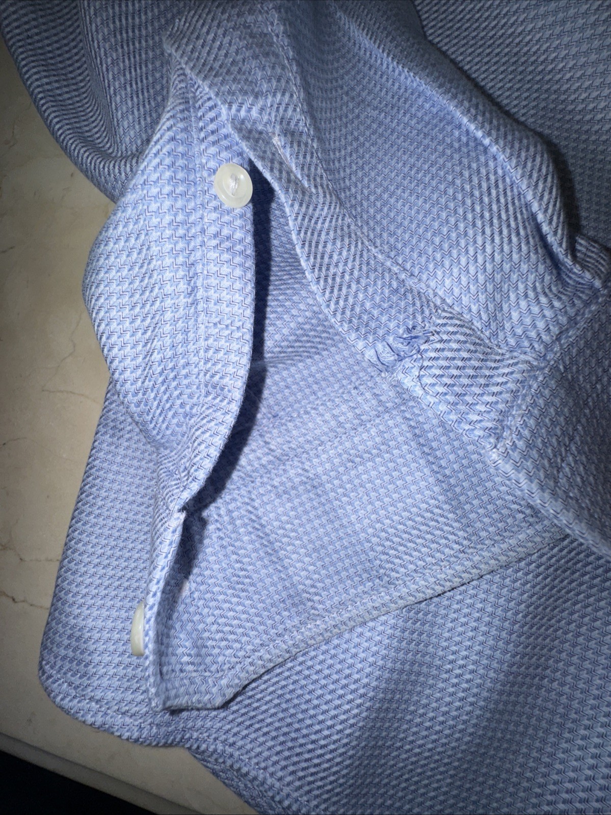 ETON MENS BLUE PREMIUM COTTON SLIM-FIT DRESS SHIRT SIZE 16/34-35 $270