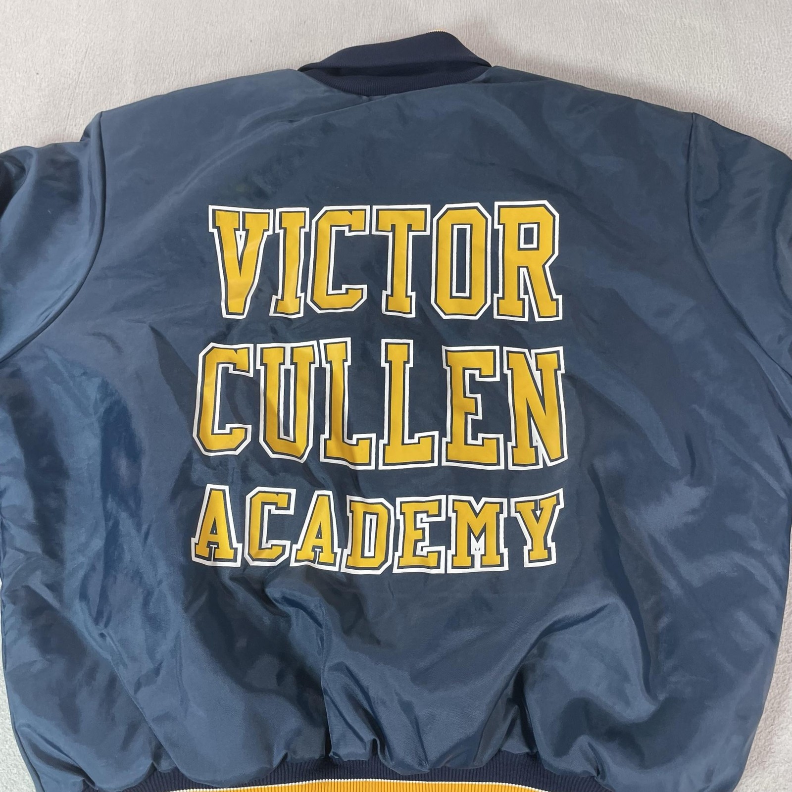 Vintage Rennoc Varsity Jacket Mens XL Blue Satin Victor Cullen Academy Coat