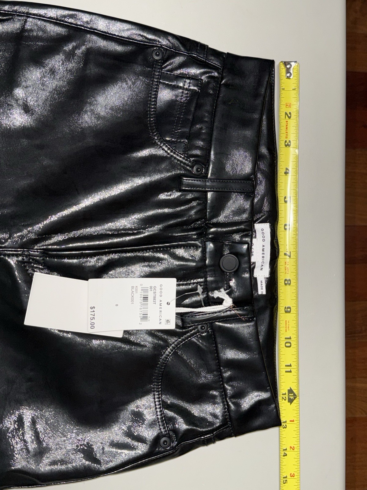GOOD AMERICAN Better Than Leather Good Curve Straight Black Pants Size 0