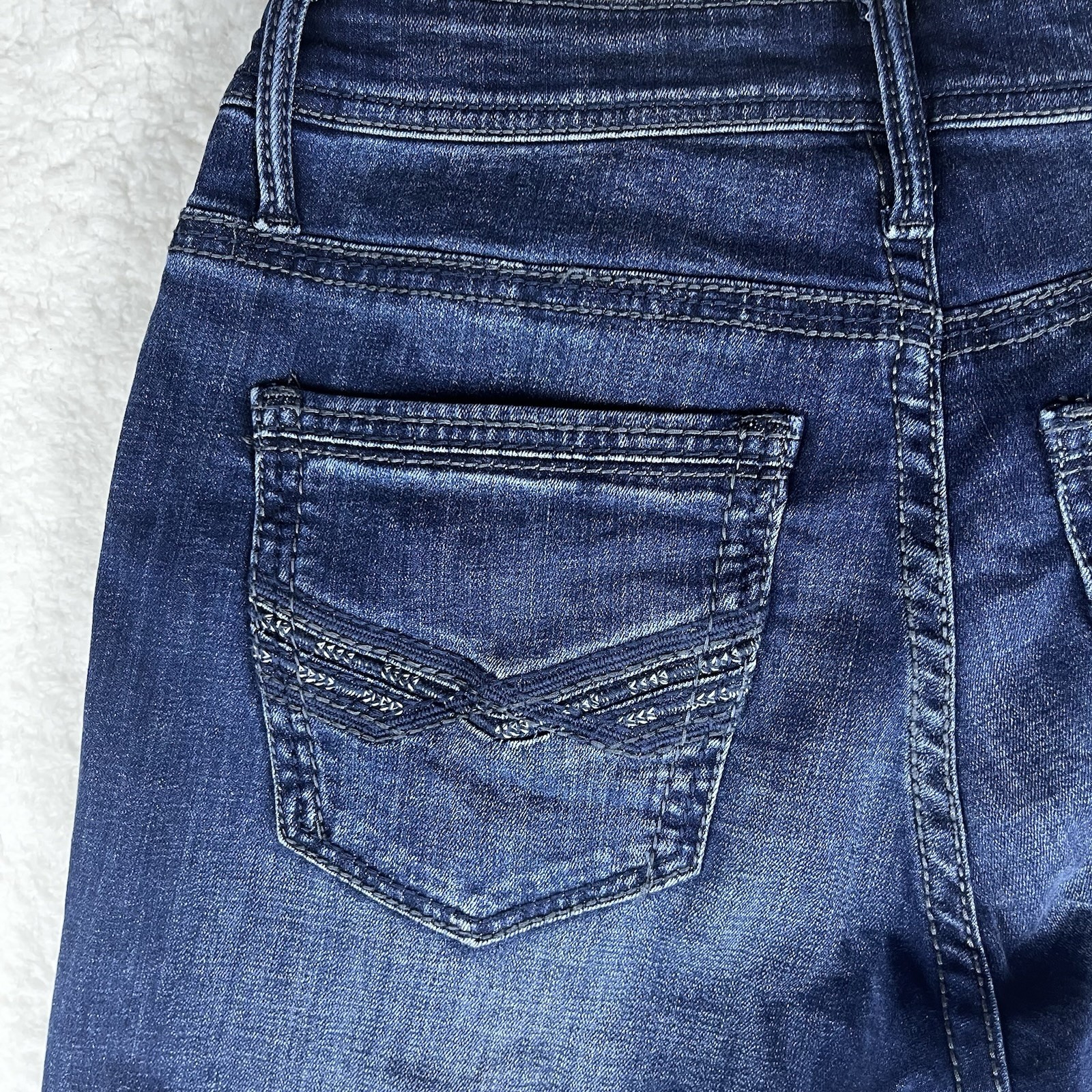 BKE Buckle Mens 30×30 Blue Jake Denim Jeans Pants Faded Stretch Whisker Marble