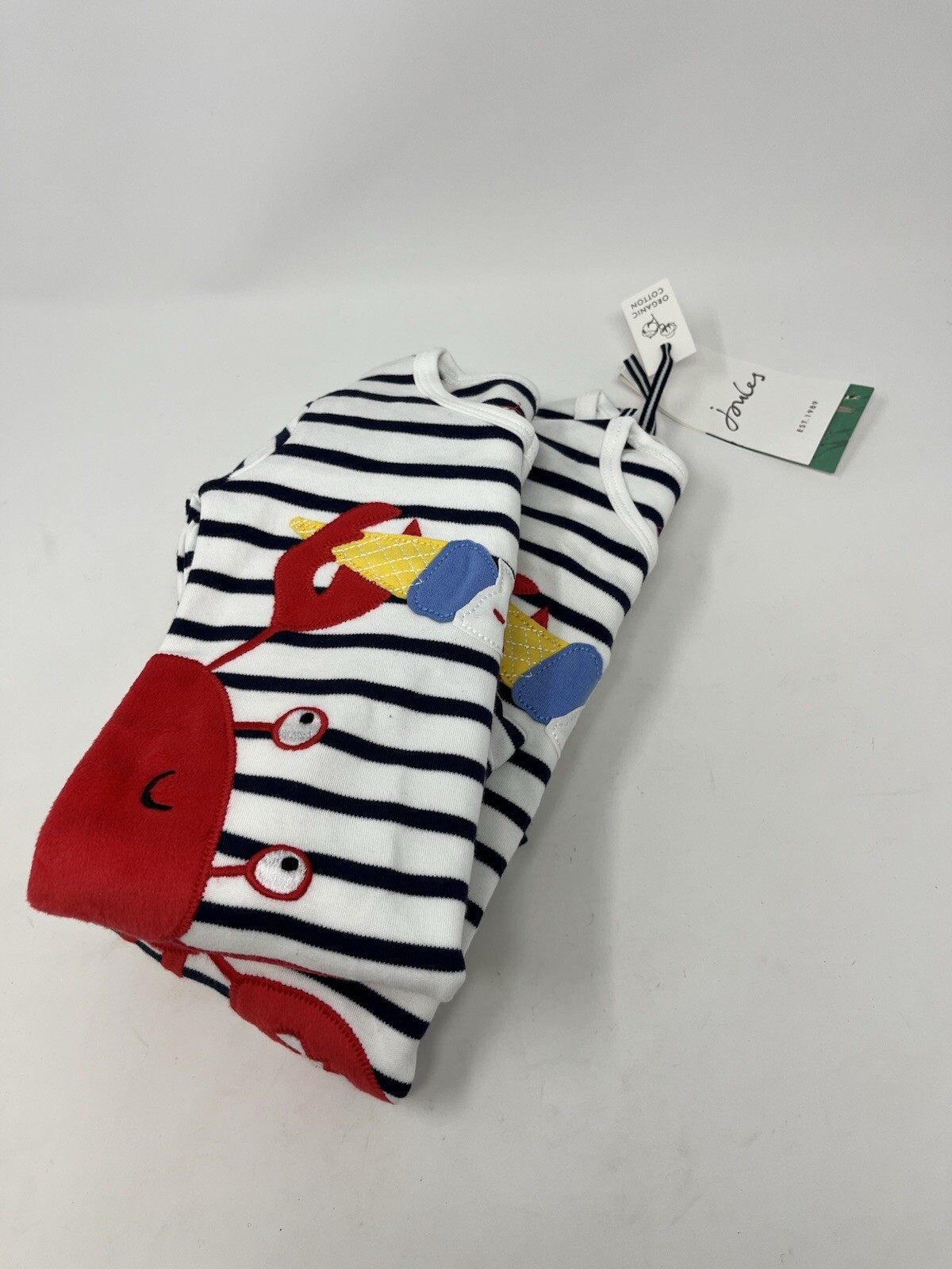 Joules – Winfield Cotton Zip Sleepsuit – Navy Crab 0-3 Months