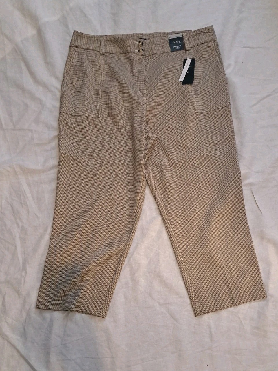M&S Retro 40s 50’s style Straight High Rise 7/8 check Women’s Trousers UK 20