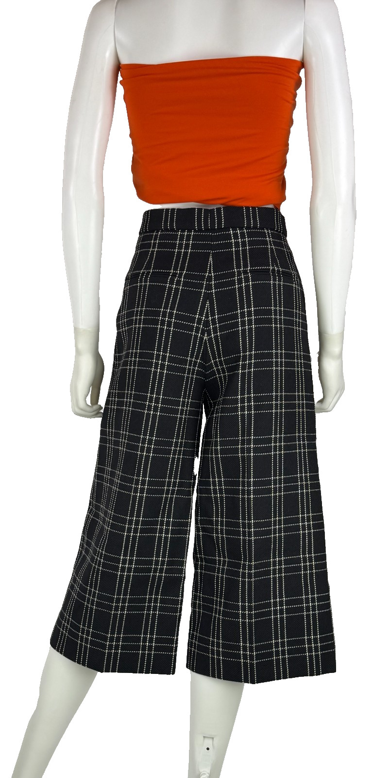 $2K Christian Dior New Black White Wool Dress Pants 4 6 US 40 IT S Culottes Auth