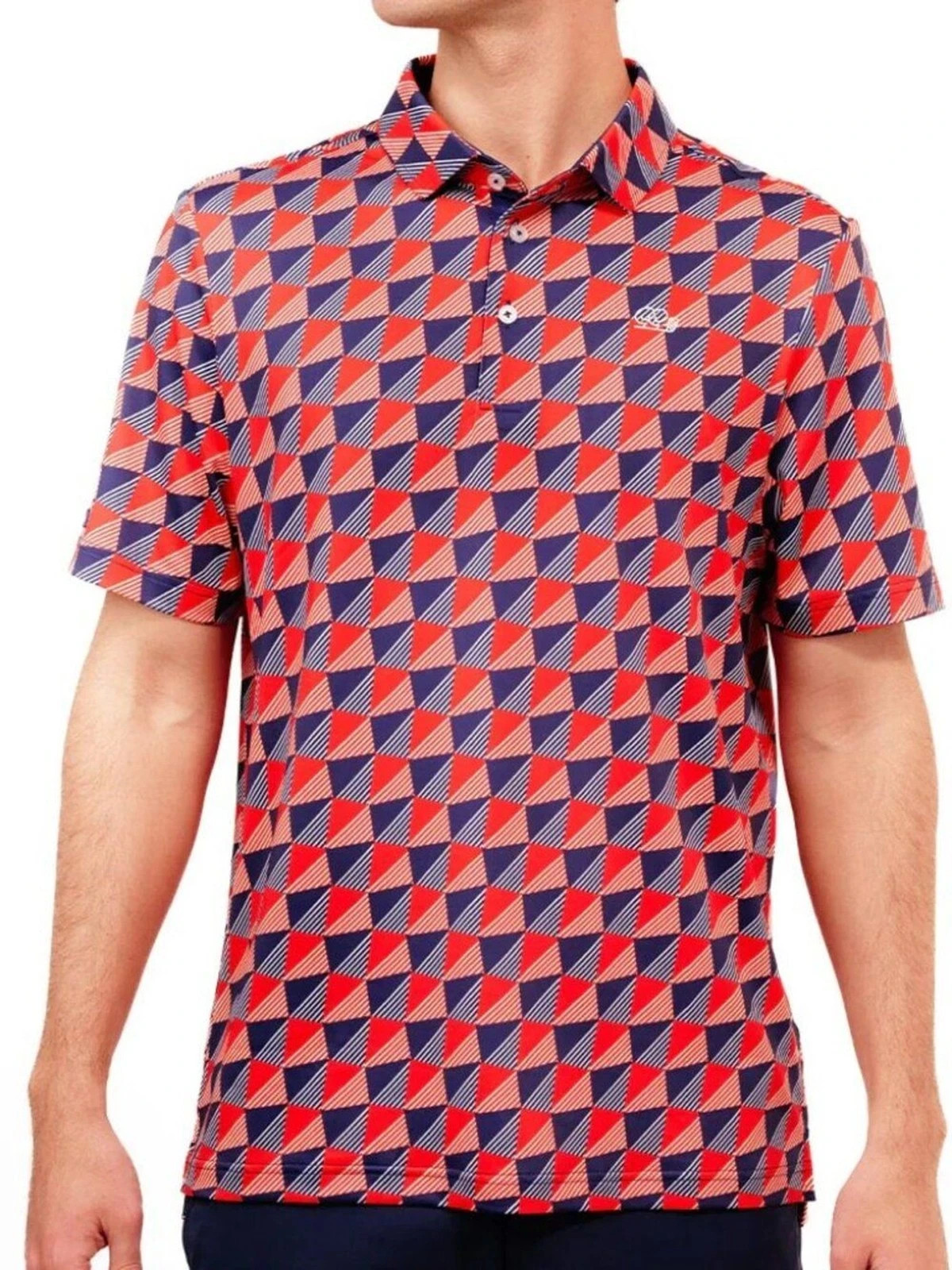 Good Good Fighting For Par Mens Check Me Out Polo Size M Golf Active Geo Print