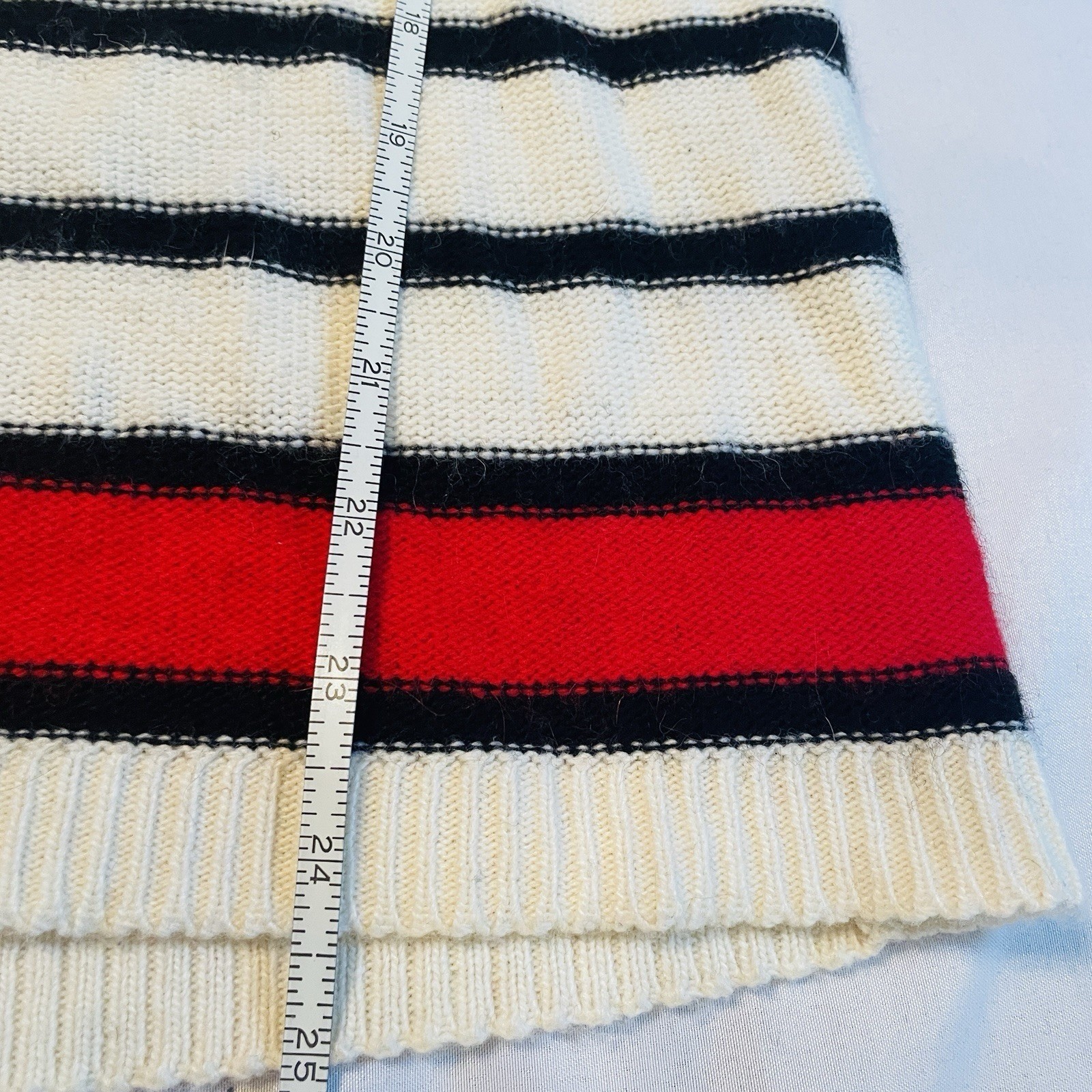 Splendid Striped Sweater Womens Large Red Colorblock Wool Angora Cashmere Knit