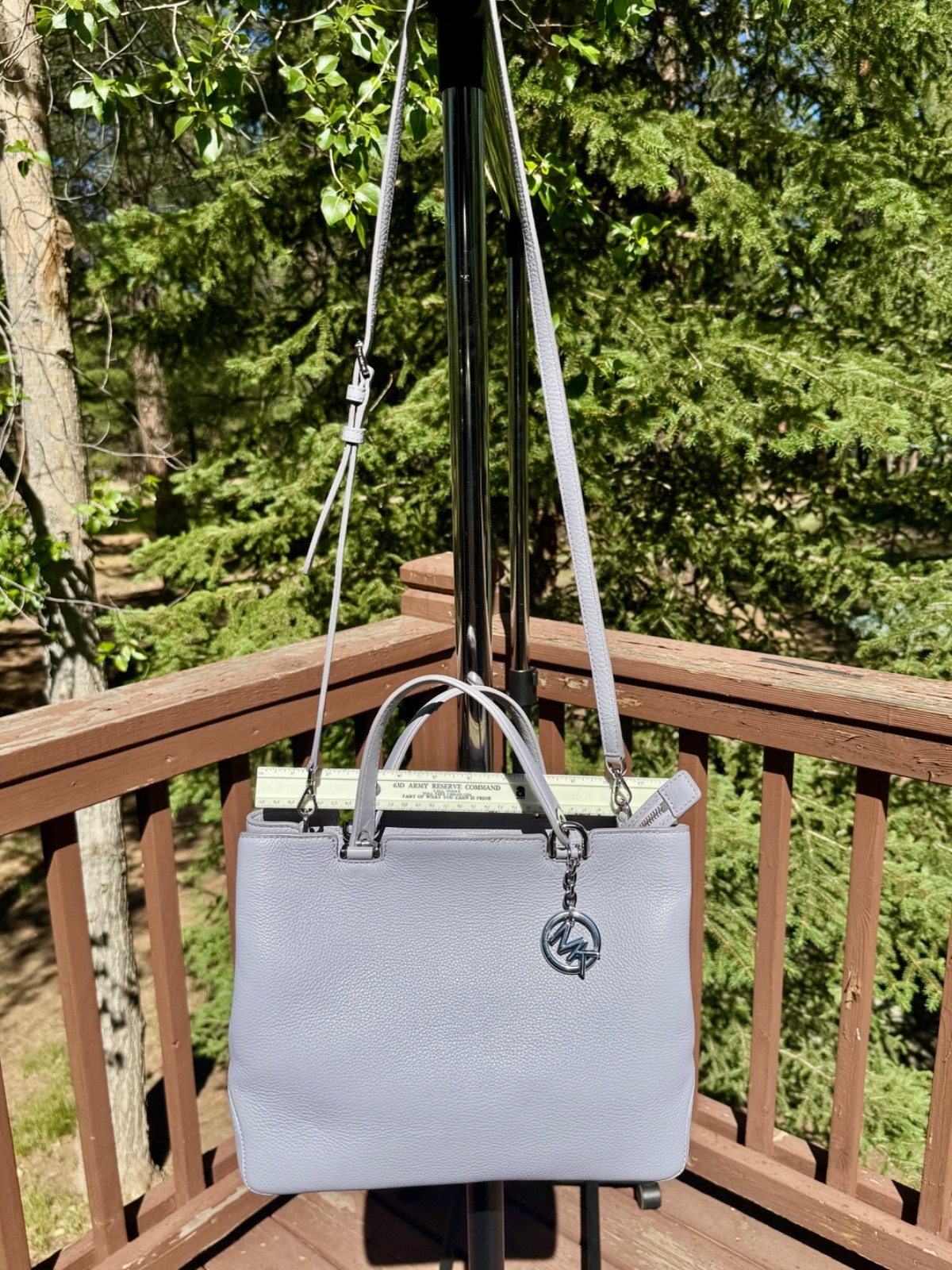 Michael Kors Anabelle Lg leather Lilac tote double handles detach. strap w/tags