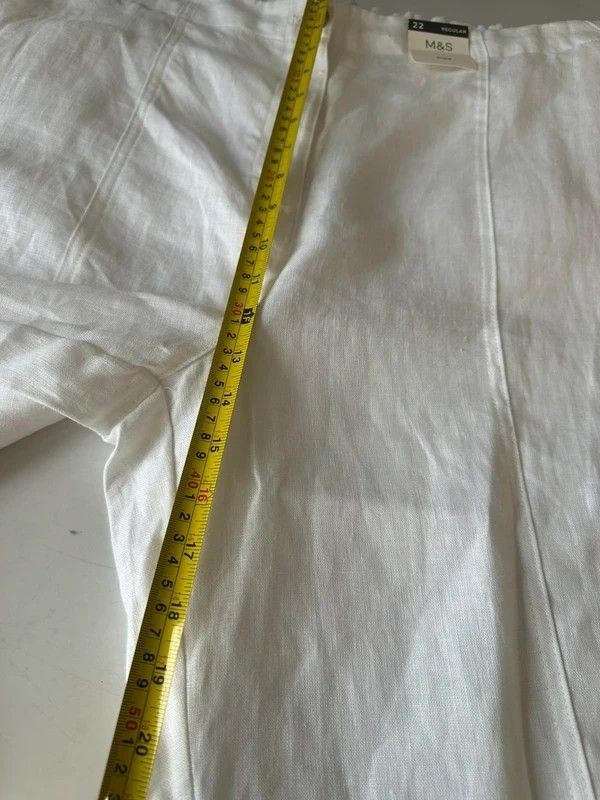22 marks and Spencer new wide leg crop linen trousers cargo pockets