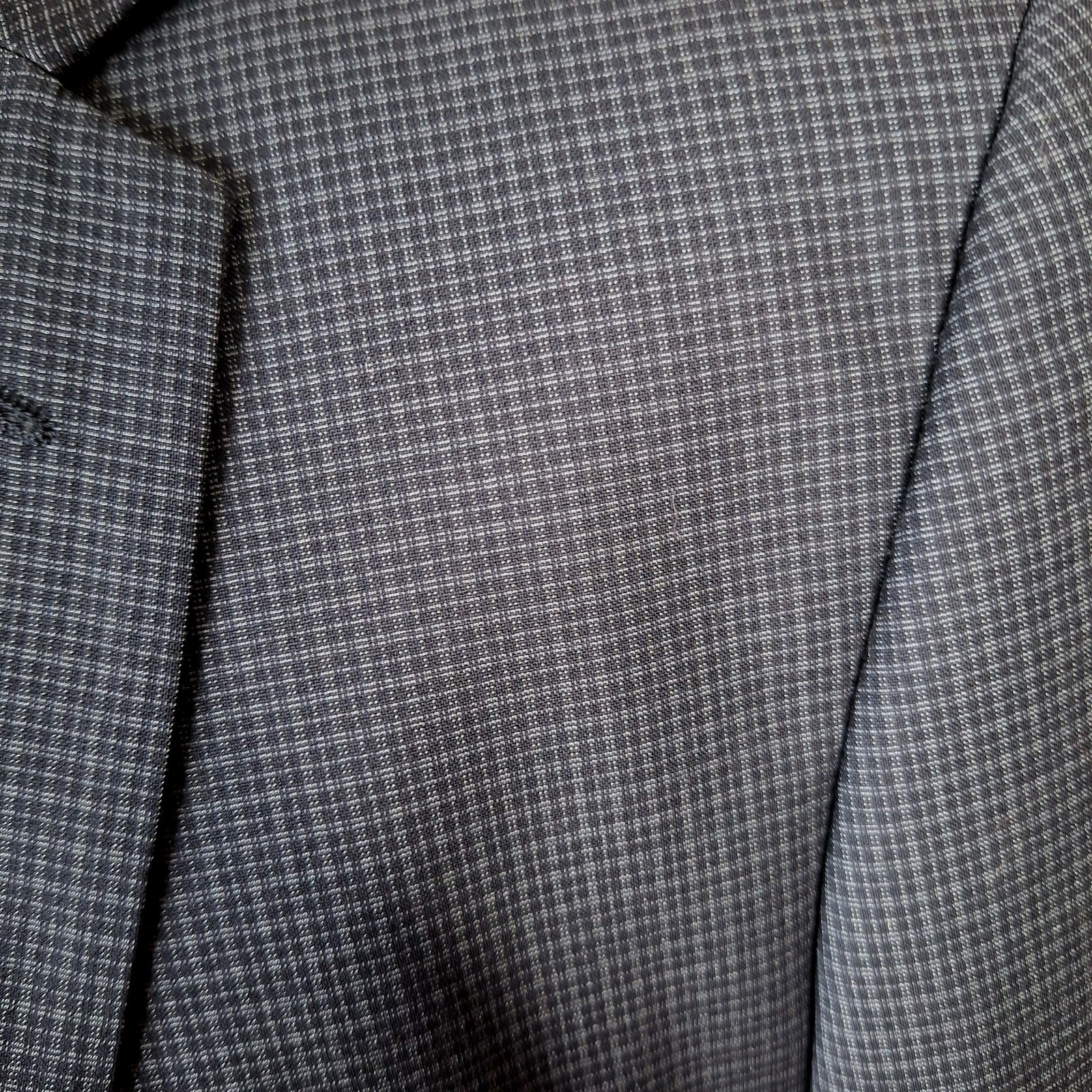 Lineage Suit 2 Piece Mens 44L 38X30 Blue Gray Plaid Double Vented