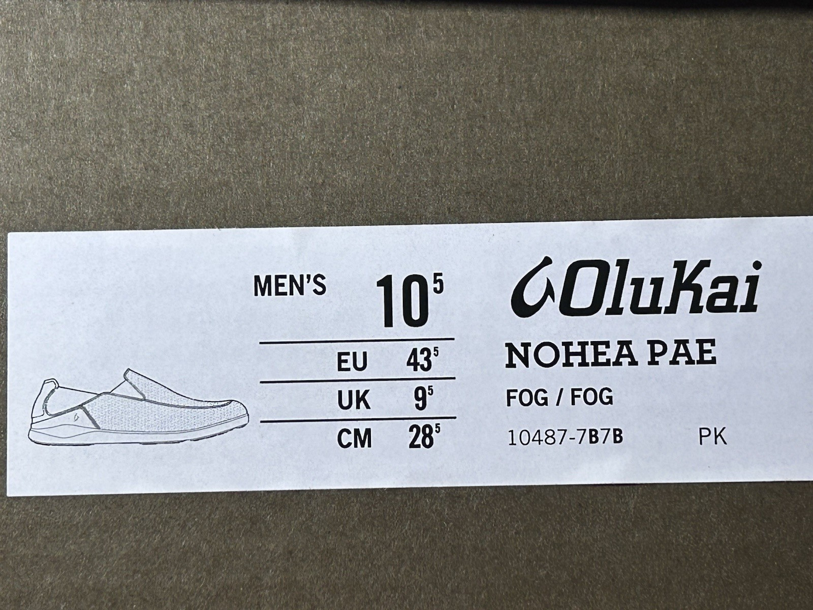 OLUKAI Nohea Pae Mens Size 10.5 Slip On Loafer Sneakers Fog Breathable Comfort
