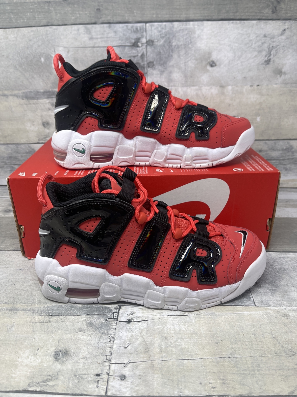 Nike Air More Uptempo (GS) Shoes Boy’s SZ 7Y Lobster/Black-White DV2205-600 NWB