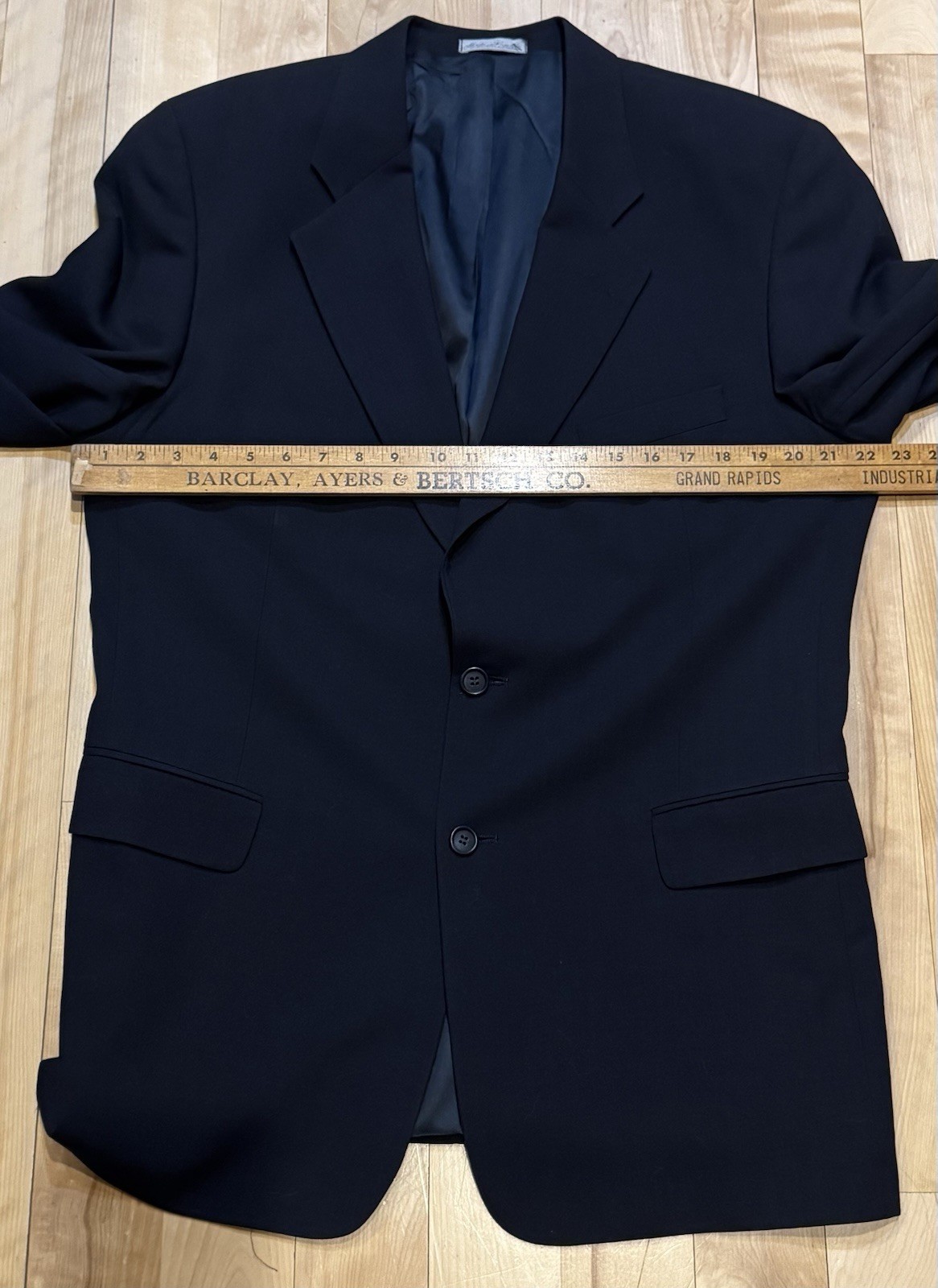 Deansgate Men’s 48R Black Wool Sport Coat Blazer 2 Button Classic Tailored