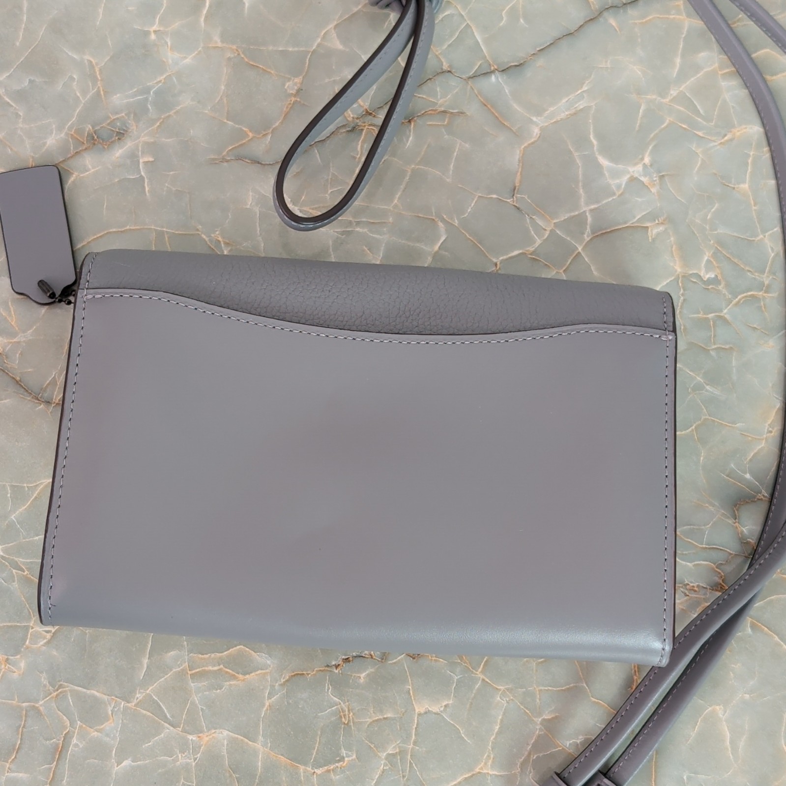 Coach Granite Tabby Chain Clutch Crossbody Gunmetal Hardware Detachable Strap