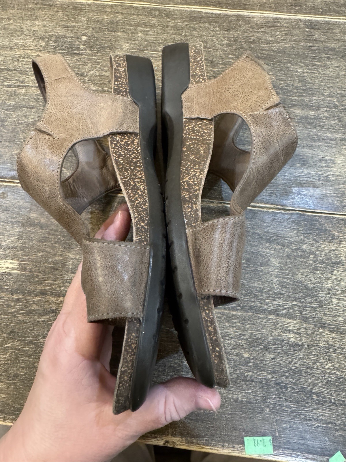 Dansko Reece Toe Loop Sandals Brown Slingback Leather Size 39 US 8.5-9