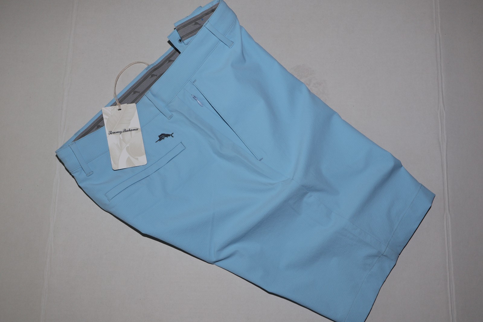 Tommy Bahama Shorts Chip Shot Chambray Blue Solid Performance New Waist 32 32×10