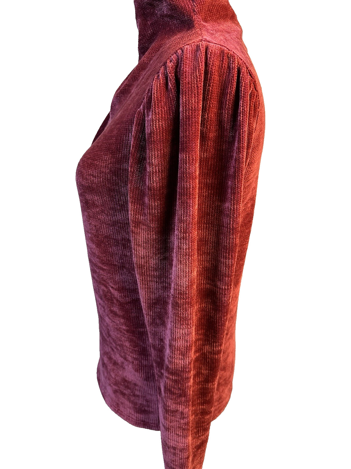 Express NWT Maroon Chenille Pullover with one side shoulder pleating Size S
