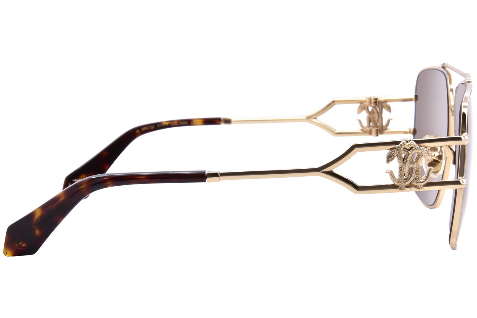 Roberto Cavalli SRC131 0300 Sunglasses Rose Gold/Brown Square Shape 61mm
