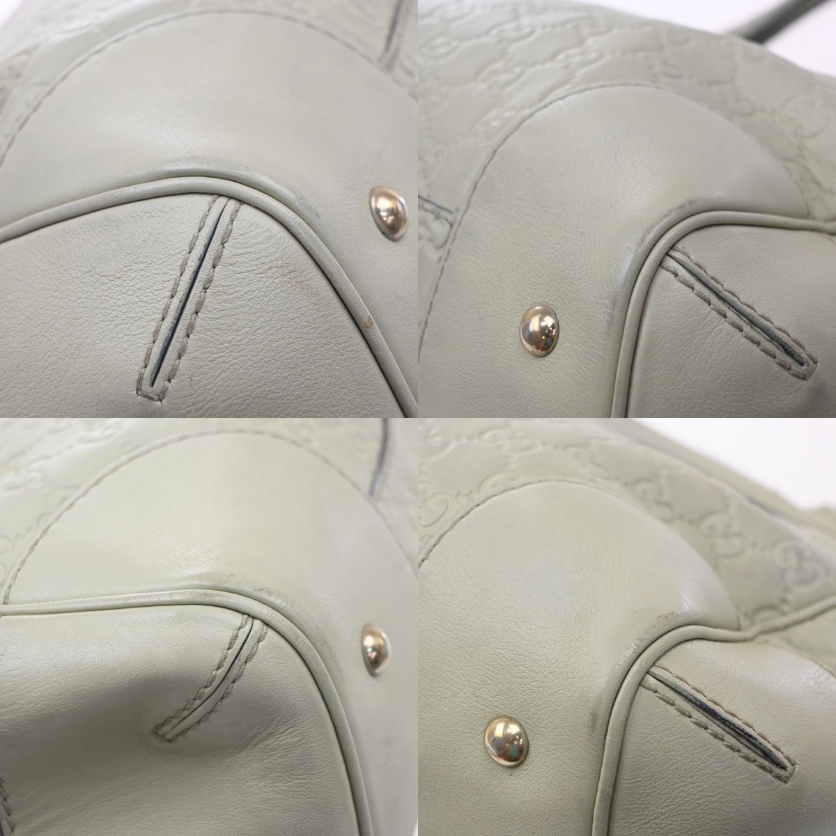 GUCCI GG Pattern Guccissima​ Mayfair Shoulder Bag Leather White Italy 62KD551
