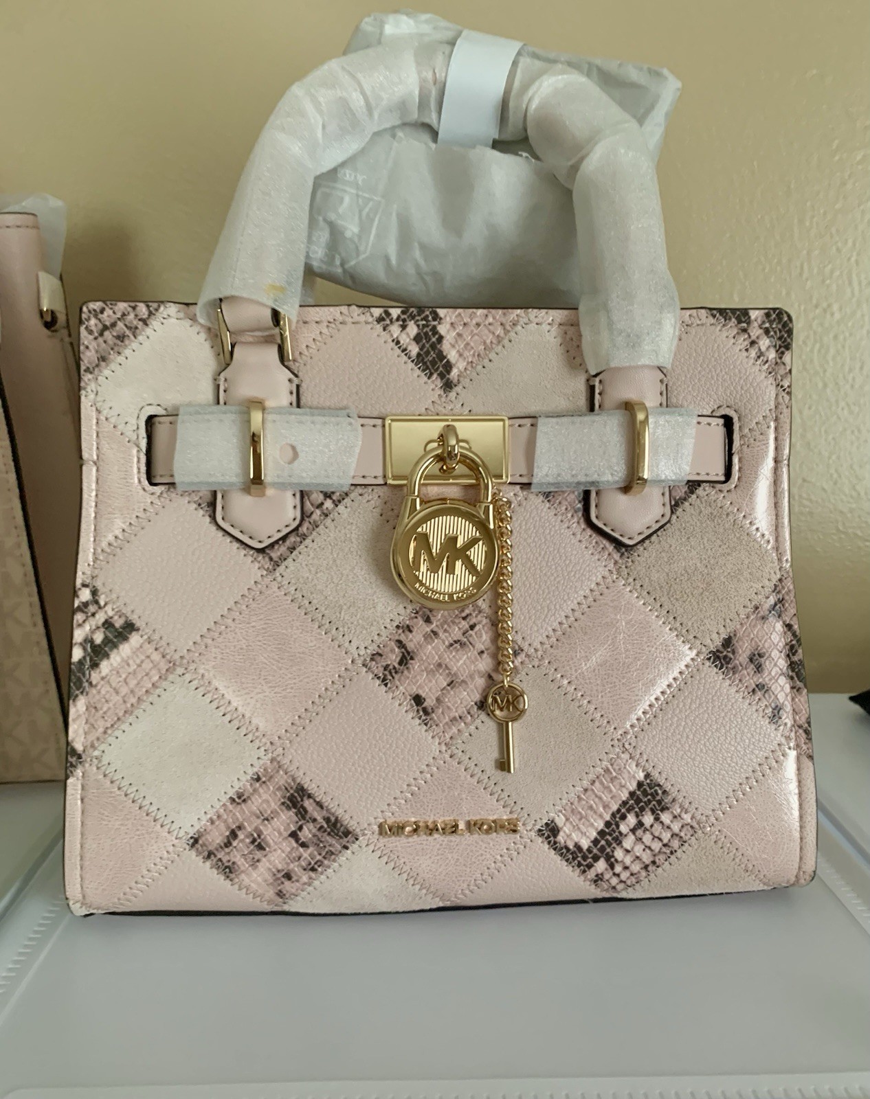 Hamilton Small Patchwork and Snake Embossed Satchel SOLD OUT NWT