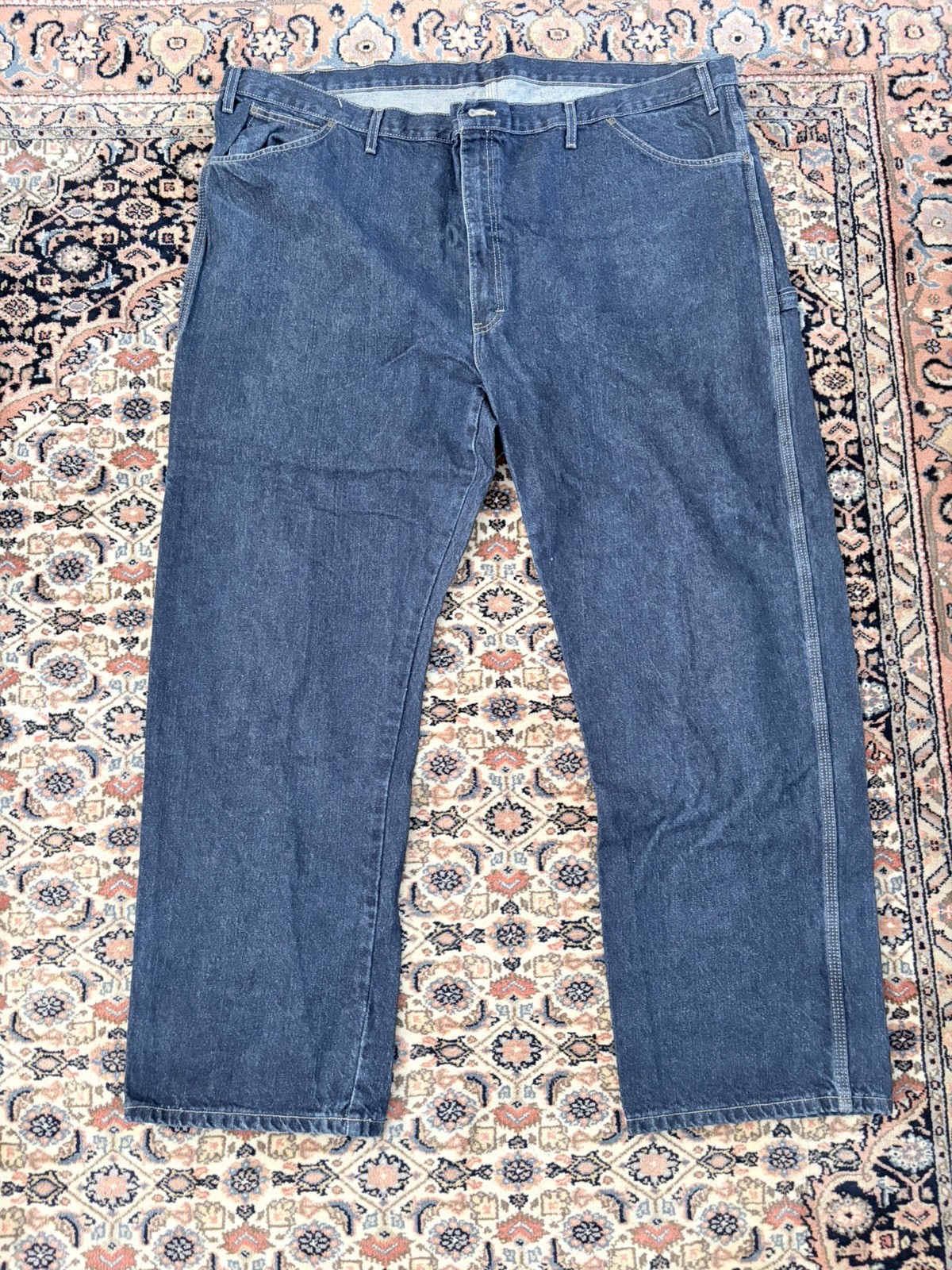 Dickies Men’s Carpenter Jeans 50×32 Relaxed Fit Straight Leg Blue Denim Work
