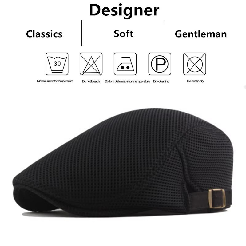 Solid Cotton Gatsby Cap Mens Ivy Hat Golf Driving Sun Flat Cabbie Newsboy Summer