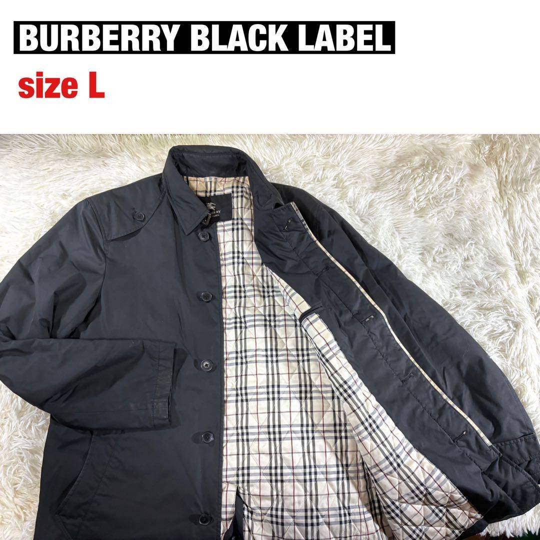BURBERRY BLACK LABEL Nova check padded coat size L black