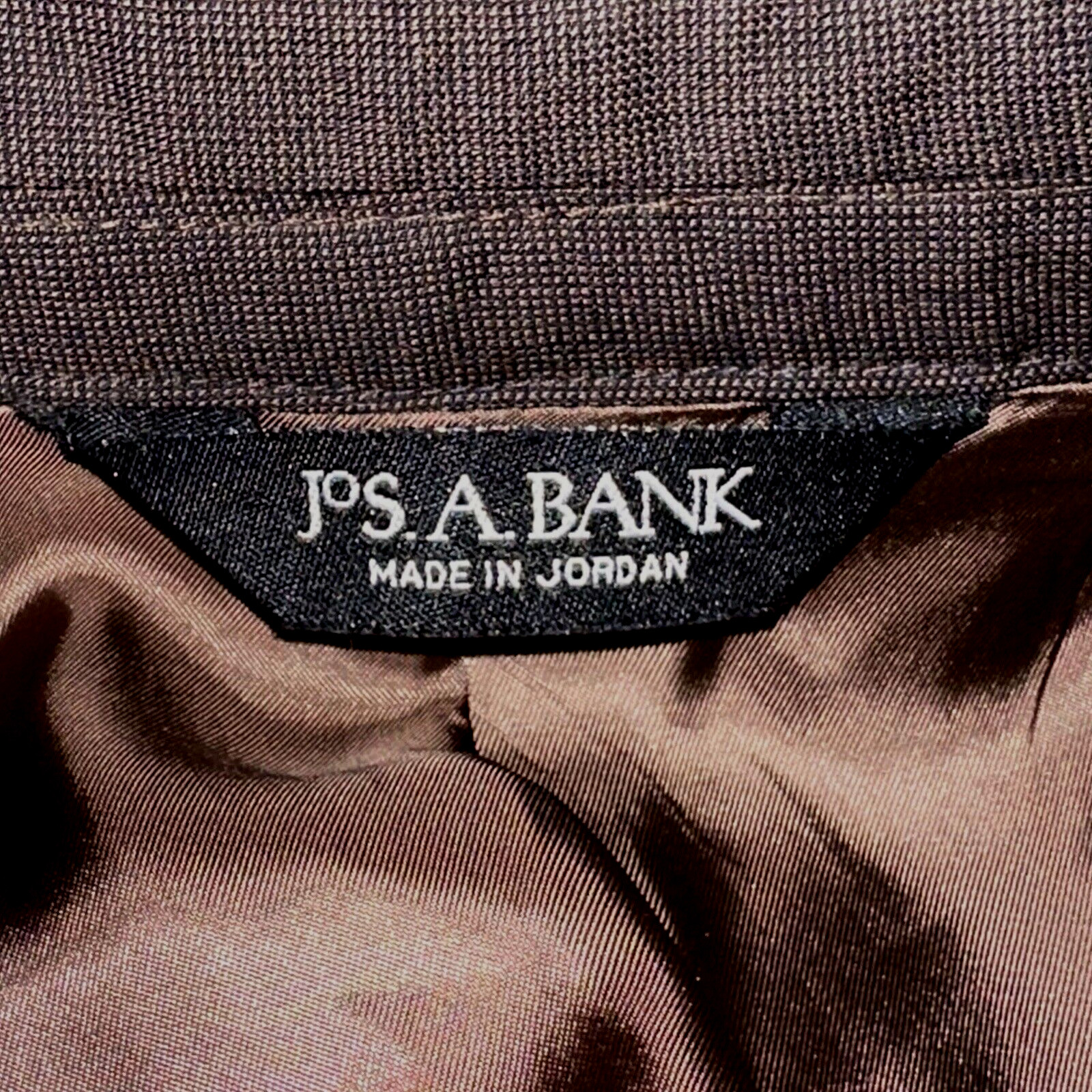 Jos A Bank 48R Brown Nailhead Wool Blazer Classic Preppy Workwear Sport Coat