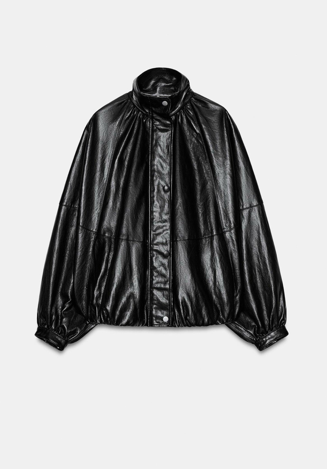 ZARA FAUX LEATHER BOMBER JACKET ZW COLLECTION BLACK 2969/241/800