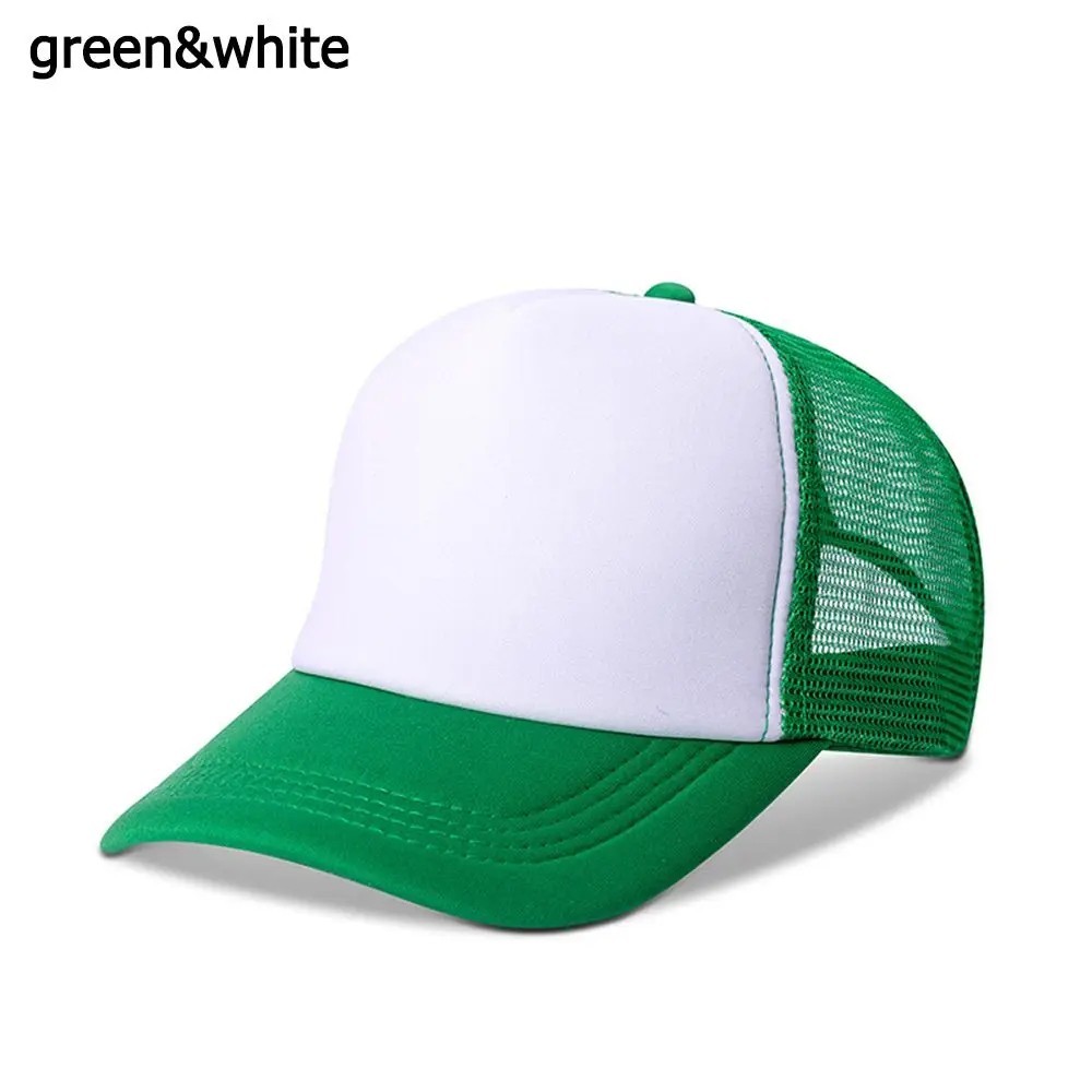 Mens Womens Trucker Hat Mesh Back Plain Solid Snapback Baseball Cap Blank Visor