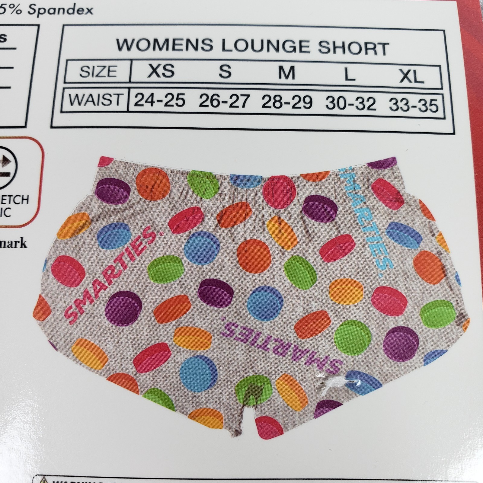 Smarties Candy Womens Size L 30-32 Gray Novelty Graphic Sleep Lounge Shorts