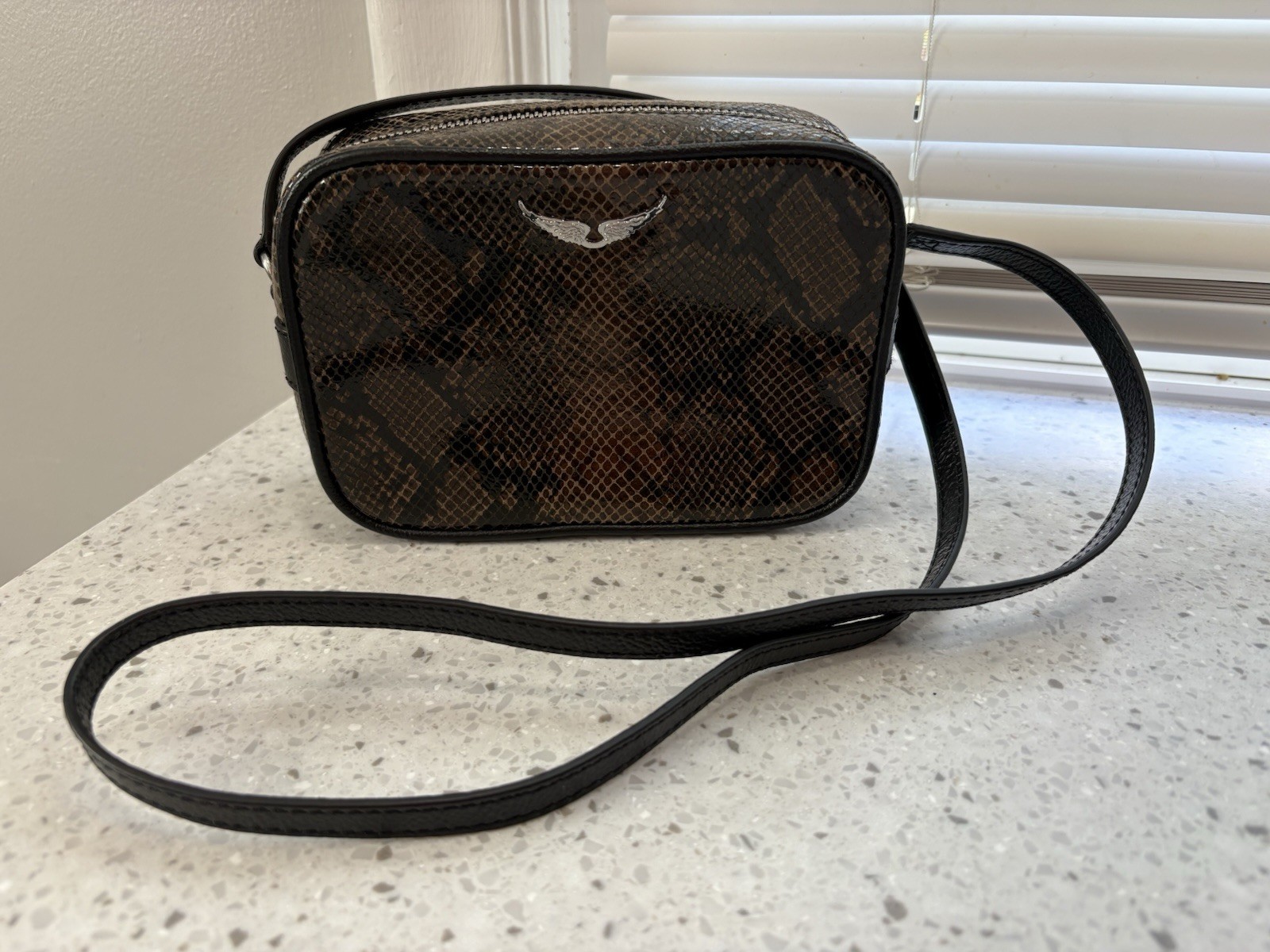 New without tags authentic Zadig & Voltaire shoulder bag in python print “taupe”