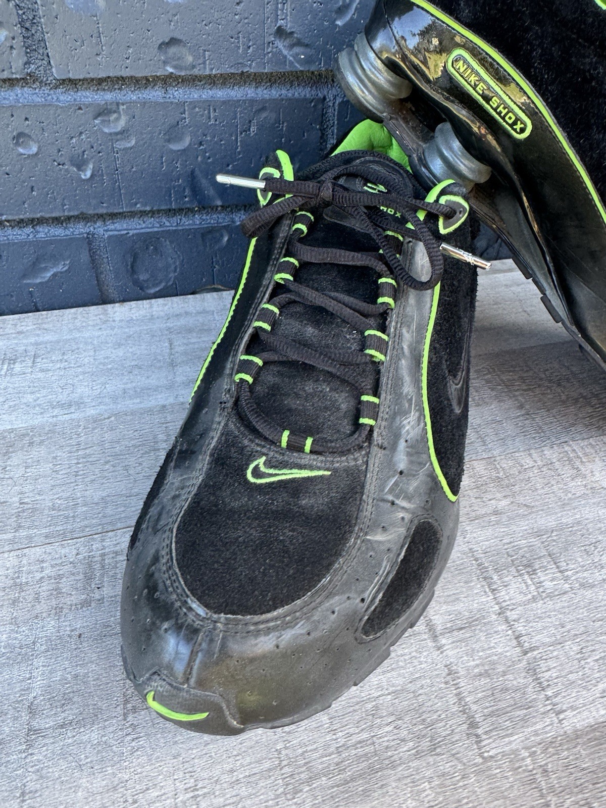 Nike Shox Monster Black Green Sneakers Athletic Shoes Men Size 14 Vintage Rare
