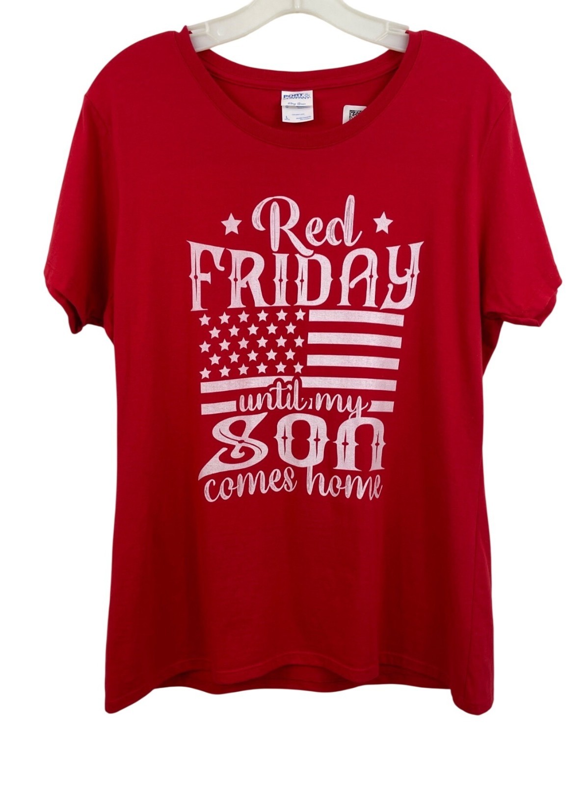 Red Friday till My Son Comes Home Red Short Sleeve T-shirt Womens Size Large