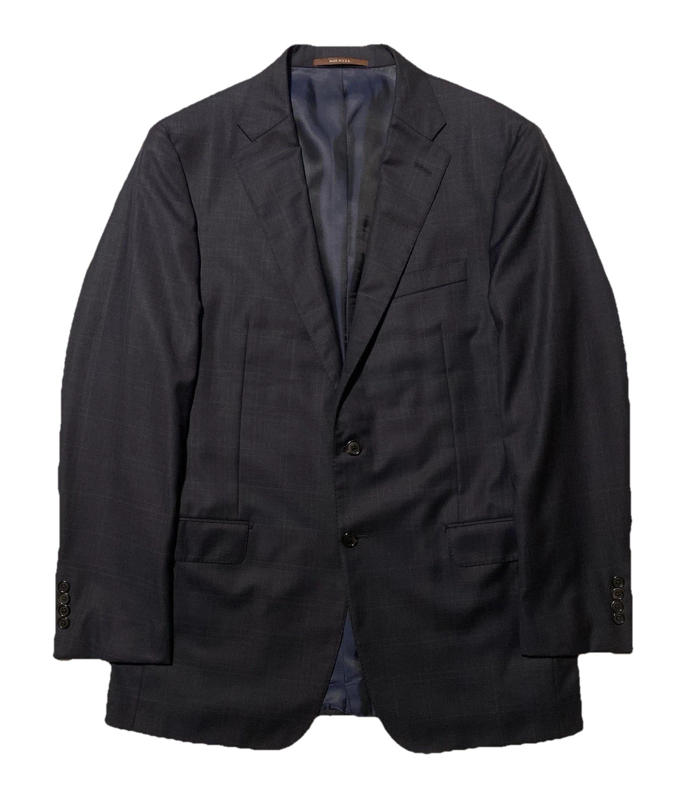 Hickey Freeman Beacon 2-Piece Men Suit Plaid Worsted Wool Size 42L-35 Made USA