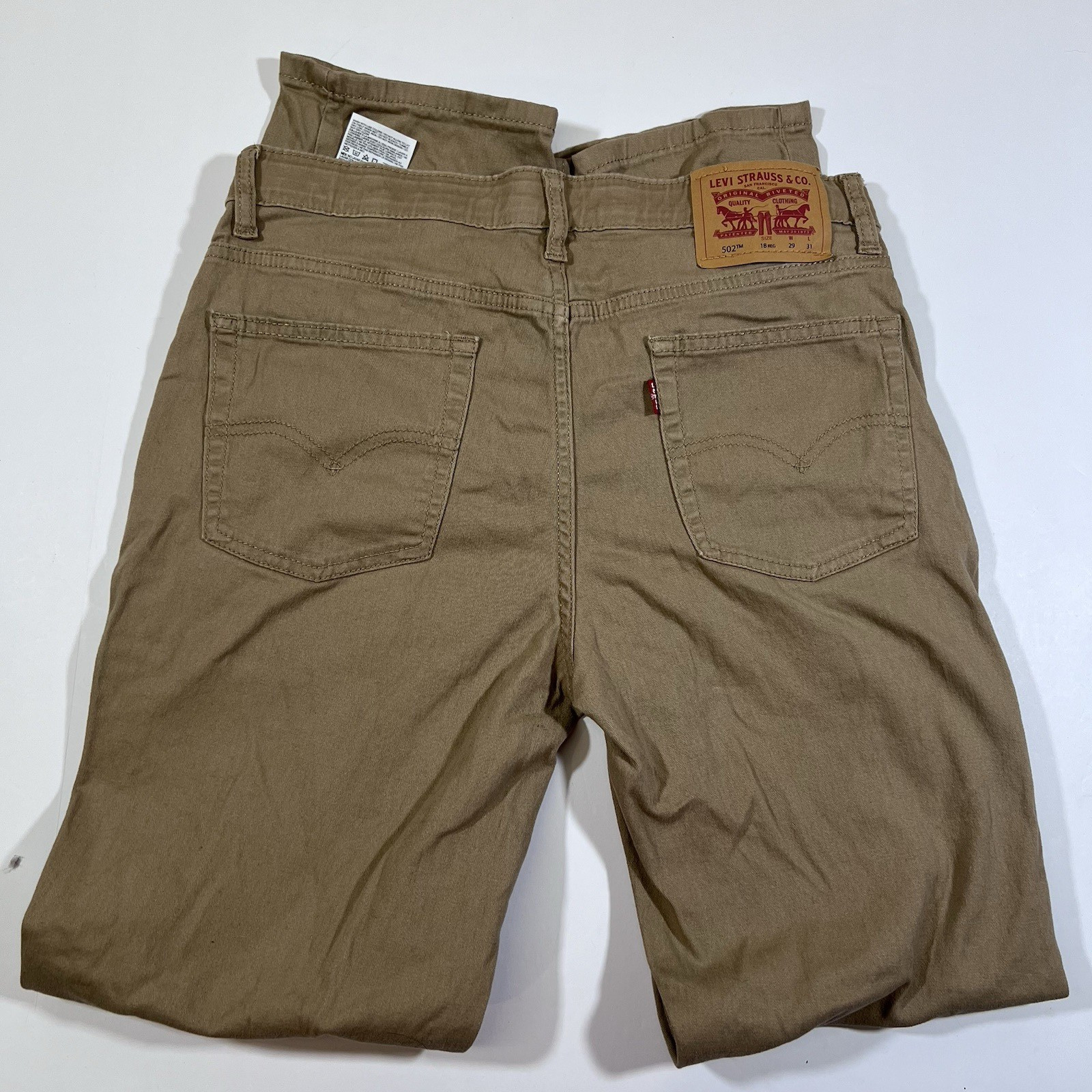 Levi’s 502 Khaki Regular Fit Taper Leg Pants Youth Kids 18 29×31