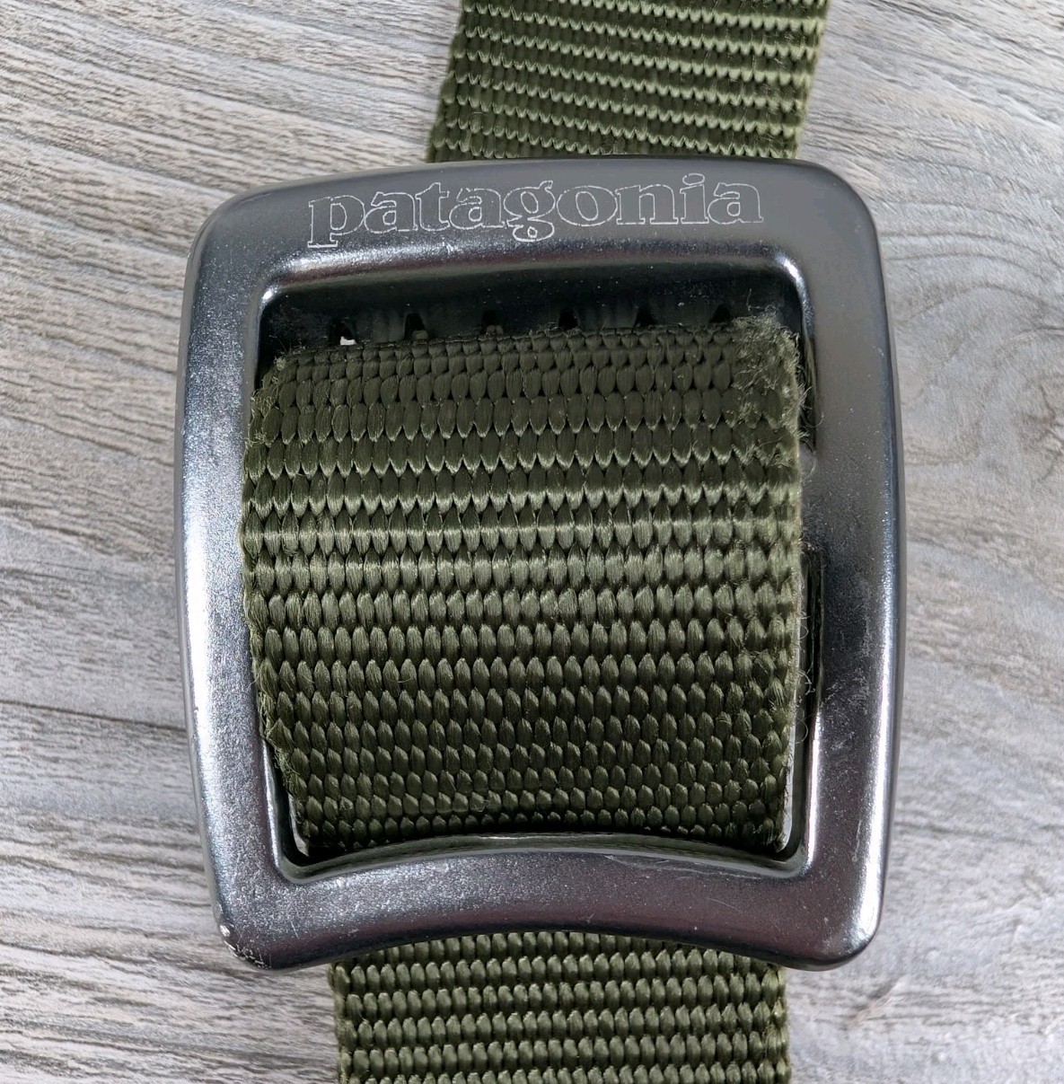 Patagonia 40 in Olive Tech Web Belt Lightweight Adventure Belt Hiking Outdoor