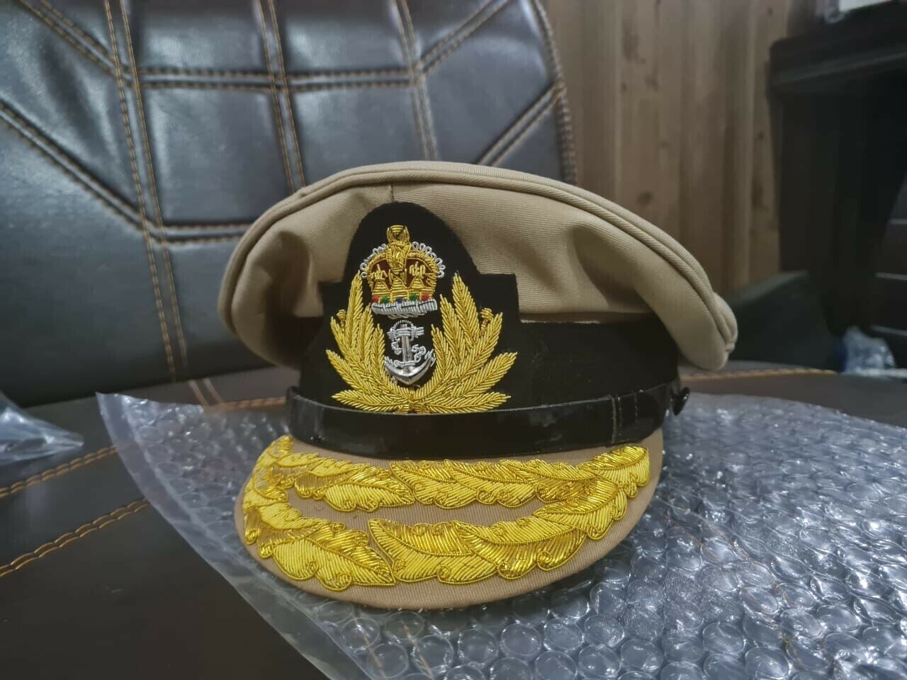 UK ROYAL NAVY ADMIRAL OFFICER Khaki WHITE OR BLACK HAT CAP NEW. ALL SIZES