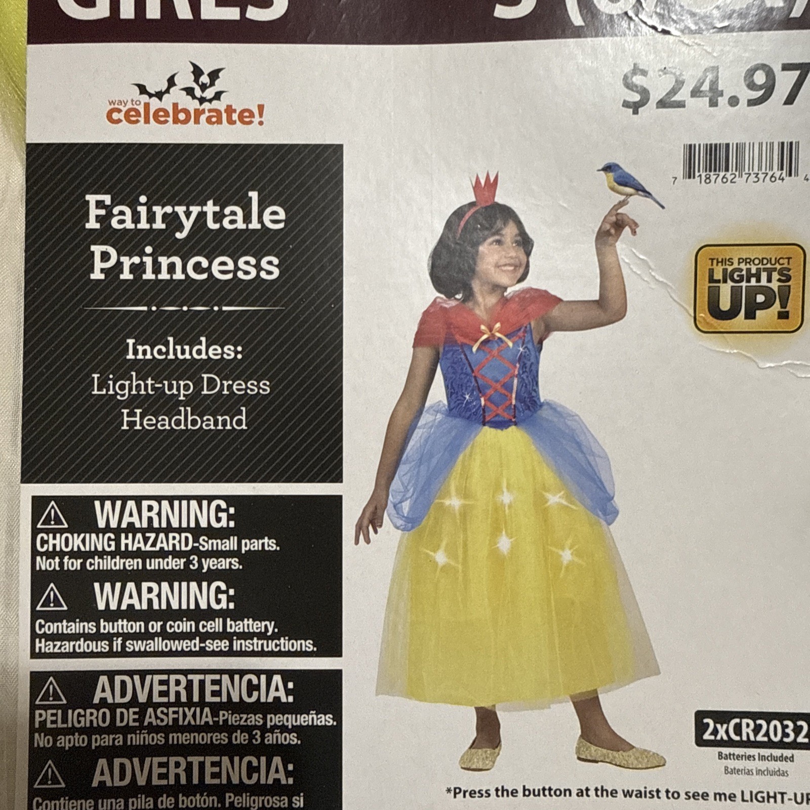 Snow White Dress Costume S(6/6x) Light-up Dress Halloween