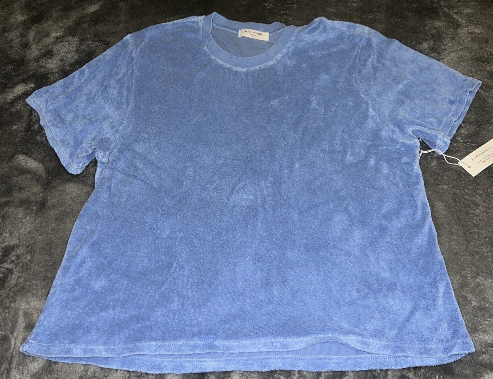 SMALL PERFECT WHITE TEE 100%Cotton Terry Cloth Donna T96Short Sleeve Crew
