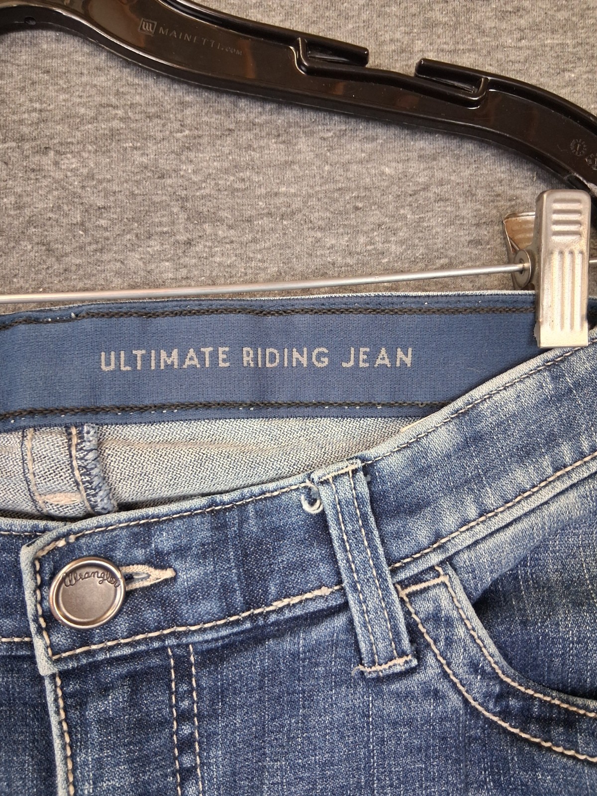 Wrangler Womens Jeans 7×34 Blue Denim Willow Ultimate Riding Whisker Western