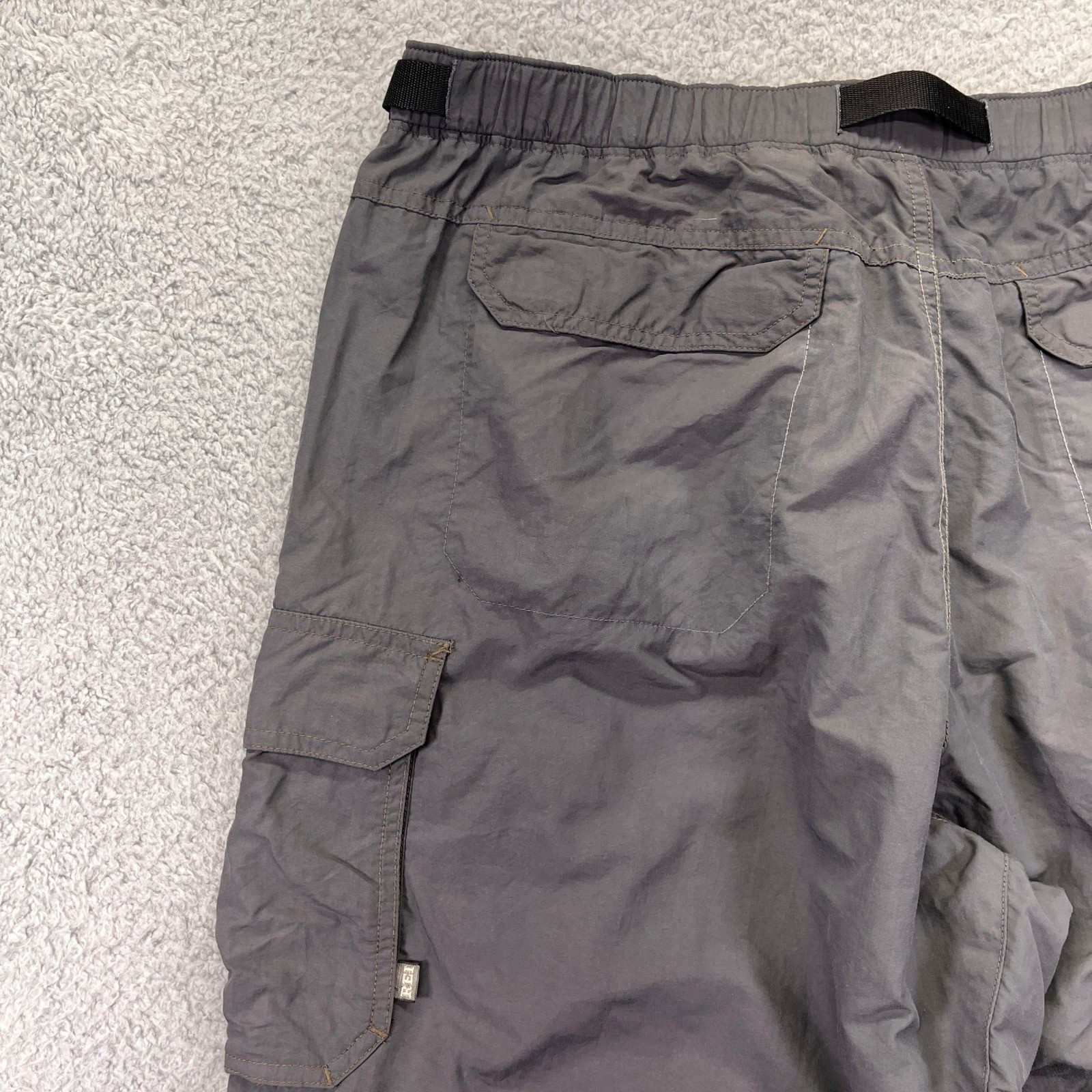 Rei Co-Op Pants Mens Large x30 Green Trailmade Cargo Roll Up Belted Nylon Hiking