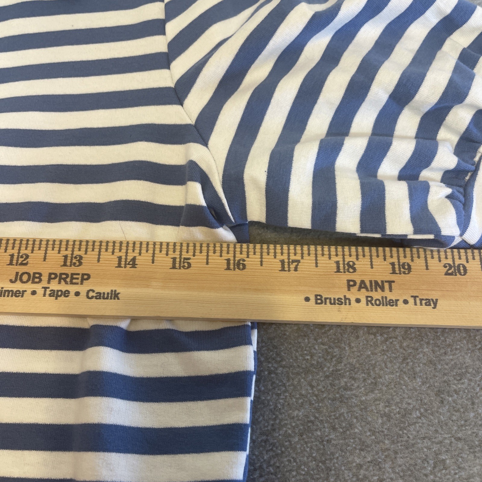 Umgee Branded Top with Blue and Horizontal Stripes with Solid Blue Collar Sz Sm