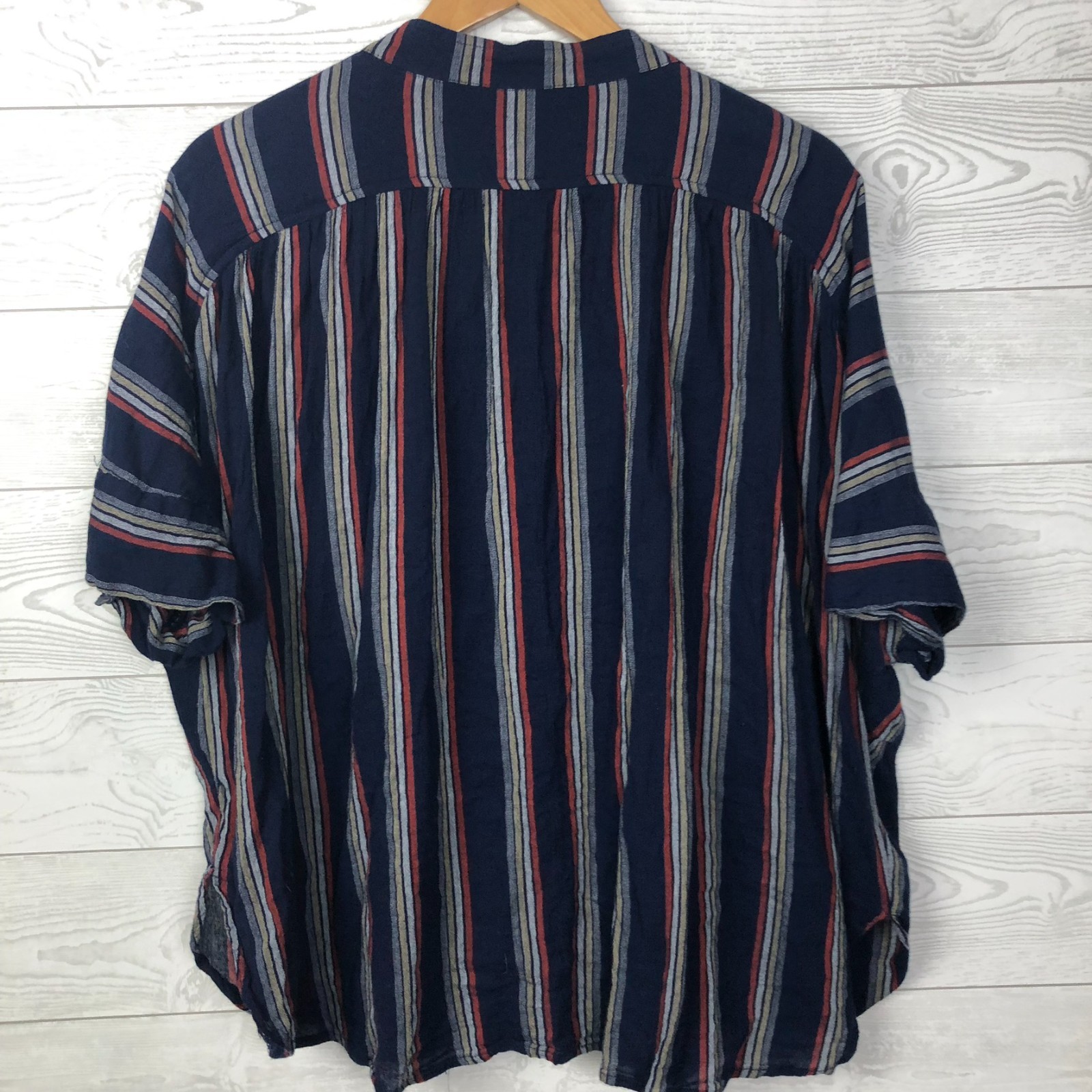Falls Creek Women’s 2X Striped Button Front Shirt Dolman Sleeve Cotton Blend
