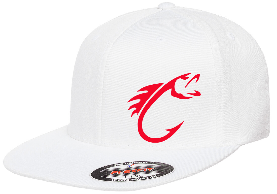 FISHING HOOK FISH FLEXFIT 6297F FLAT BILL HAT *FREE SHIPPING in BOX*