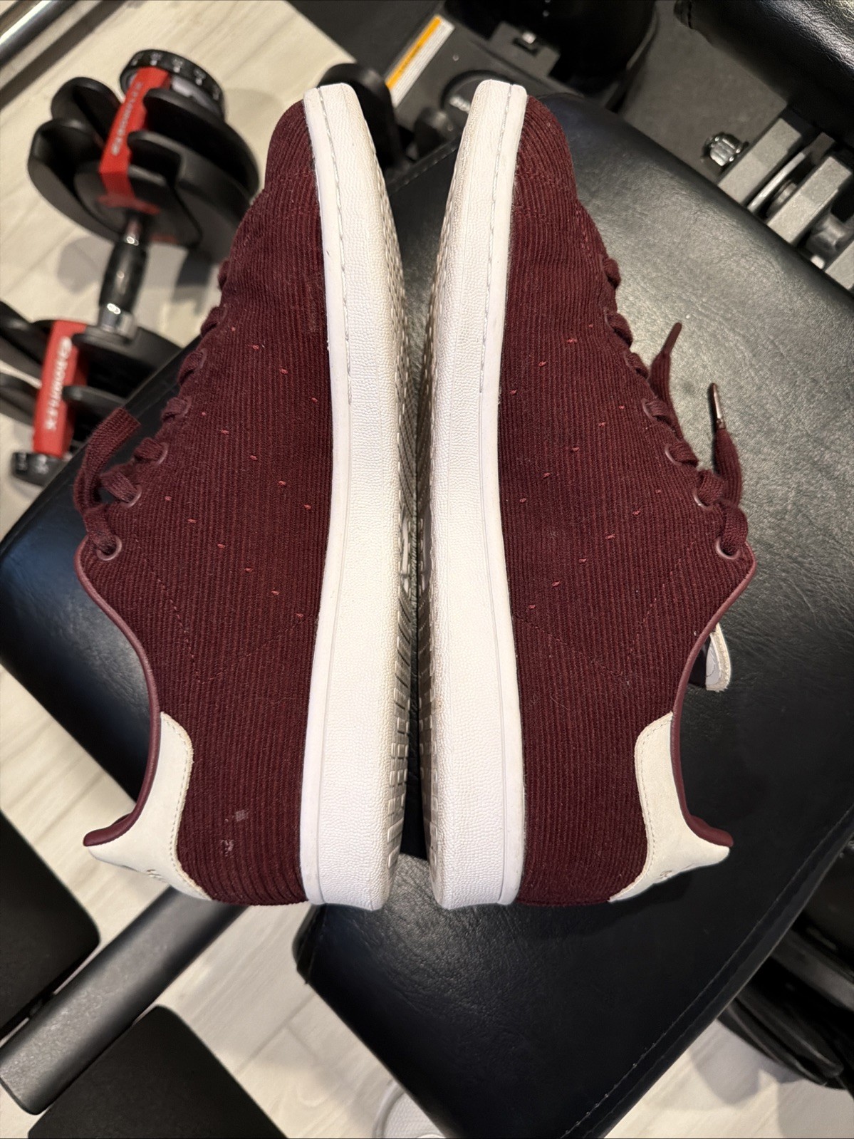 Adidas Originals Stan Smith Maroon Suede 3M Reflective Sneakers Size 12