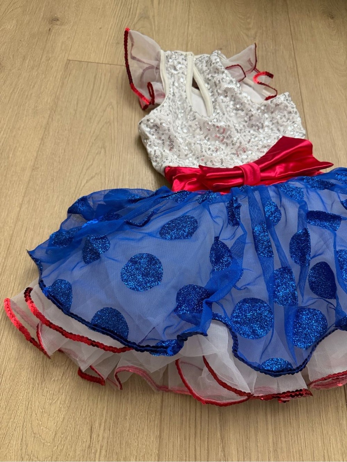 Sparkling Red, White & Blue Tutu Leotard Costume xs Good Ship Lollipop Weismann