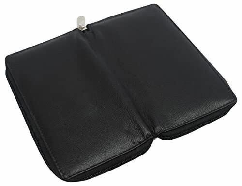 RFID Blocking Genuine Leather Long Bifold Zipper Checkbook Cover Wallet
