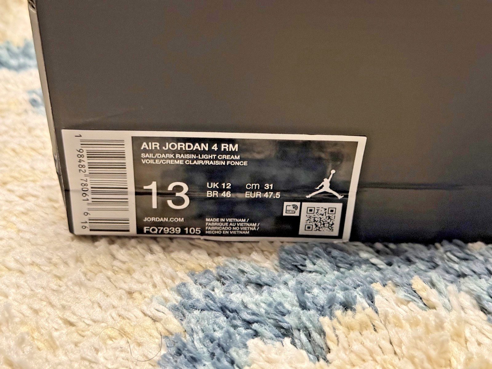 Size 13 – Air Jordan 4 RM Sail/Light Cream/Midnight Green/Dark Raisin FQ7939-105