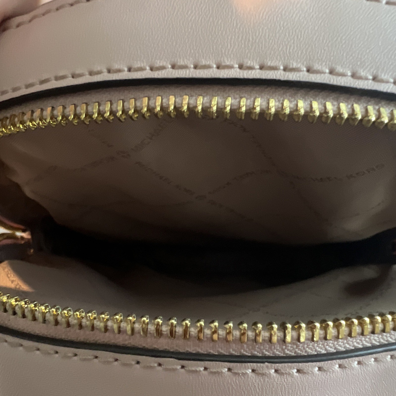 Michael Kors Jaycee Medium Backpack Zip Closure Outer Pockets Brown/Blush Gold